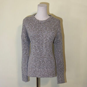 Buffalo David Bitton Women's Crew Neck Light Brown Gold Sparkle Knit Sweater L